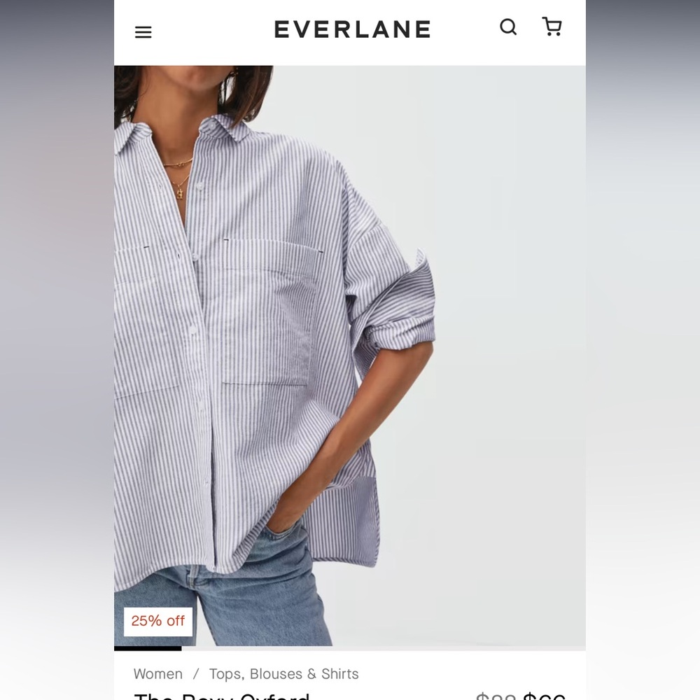 Everlane The Boxy Oxford button up blouse